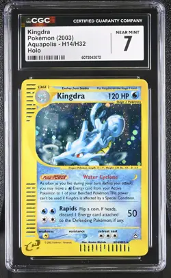 CGC 7 Kingdra 2003 Aquapolis H14/H32 Holo Pokemon Card - Image 1