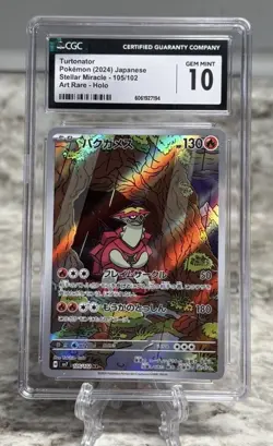 CGC 10 Turtonator 105/102 AR Art Rare Stellar Miracle sv7 Pokemon Card - Image 1