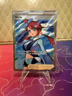 Pokemon TCG Skyla Trainer Shining Fates Holo Full Art Ultra Rare Card 072/072 - Image 1