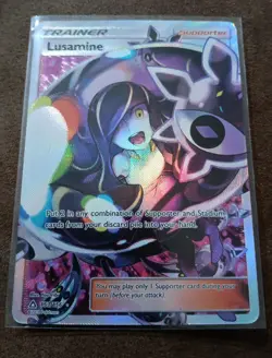 Pokemon Lusamine Full Art 153/156 Sm-Ultra Prism Holo Card LP/NM Condition - Image 1