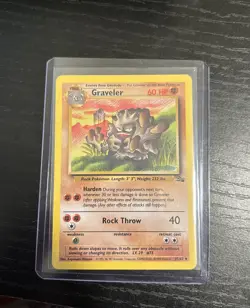 Pokemon TCG Graveler Fossil, 1st Edition Uncommon Card 37/62 - Image 1