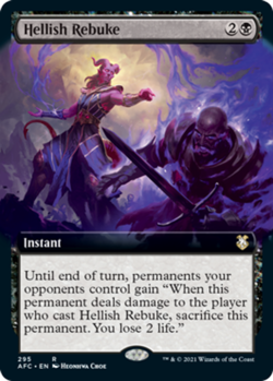 MTG Hellish Rebuke - Extended Art, NM-Mint, English Commander: AFR - Image 1