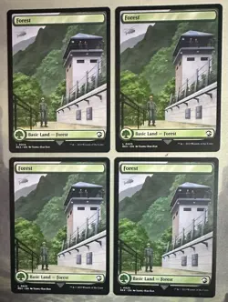 MTG / SET (X4) of Regular Forest Basic Lands from Jurassic World Collection/ NM - Image 1