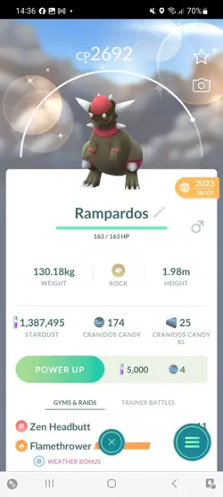 Pokemon Go Shiny Rampardos - Image 1