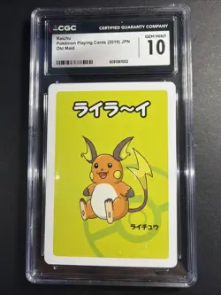 CGC 10 Gem Mint Raichu 2019 Pokemon Japanese Old Maid - Image 1