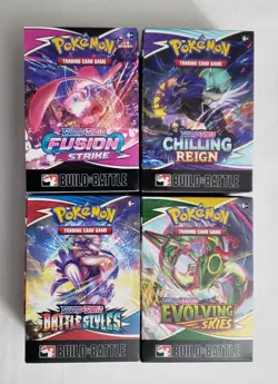 🔥 Pokemon TCG 🔥 Sword & Shield Build and Battle Box 🚀 Empty Set of 4 Boxes ✈ - Image 1