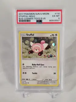 Pokemon TCG - Stufful 110/147 S&M Burning Shadows - Toys R Us Stamp PSA 6 EX-MT - Image 3