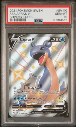 🔥 Pokemon TCG 🔥 Lapras V SV110/SV122 - SWSH Shining Fates - PSA 10 / GEM MT ✈ - Image 3