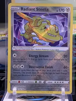 Holo Radiant Steelix 124/196 Radiant Rare Lost Origin Pokemon TCG 7S - Image 1