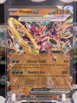 Pokemon TCG Hoopa ex 098/182 Double Rare HOLO PAR English 2024 Paradox Rift 9P - Image 1