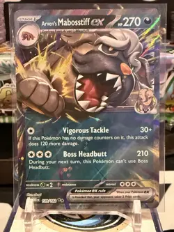 Arven’s Mabosstiff Ex 139/182 Destined Rivals Pokemon TCG TZ 12R - Image 1