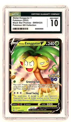 Alolan Exeggutor V | CGC 10 | Pokemon 2022 | Black Star Promos | SWSH225 | - Image 1