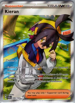 Kieran 206/167 - Pokemon SV06: Twilight Masquerade - Full Art Ultra Rare (NM) - Image 1