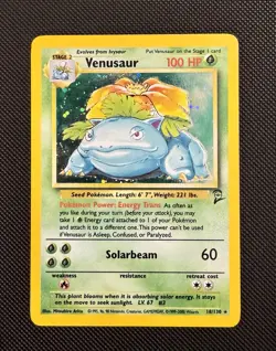 Pokemon TCG Venusaur Base Set 2 Holo Unlimited Rare Card 18/130 (LP) - Image 1
