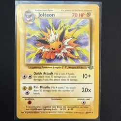 Jolteon 20/64 Base Set Series Jungle RARE 1999 Pokemon Card TCG WOTC LP - Image 1