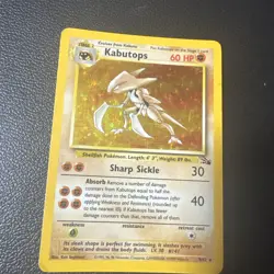 Pokemon TCG Kabutops Holo Rare Card 9/62 Fossil Unlimited 1999 - LP Condition! - Image 1