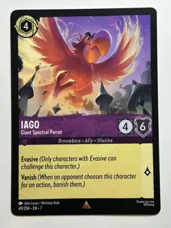 Iago - Giant Spectral Parrot Rare Archazia's Island 49/204 NM Lorcana Card - Image 1