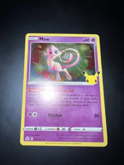 Pokemon TCG Celebrations Mew Holo Rare Card 011/025 NM Condition - Image 1