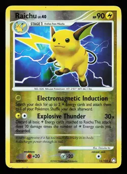 Raichu 15/123 Reverse Holo Rare Mysterious Treasures Pokemon Card - Image 1