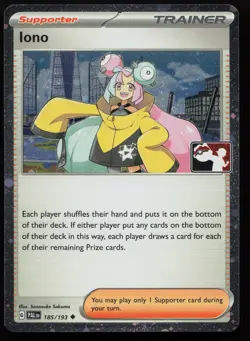 Pokemon Iono 185/193 Prize Pack Series Cards Cosmo Holo Pack Fresh - NM - Image 1