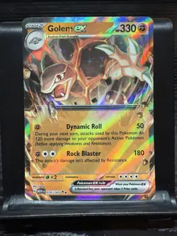 Golem EX 76/165 Holo Ultra Rare Scarlet Violet Pokemon 151 Card NM/M - Image 1