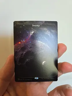 Swamp (493) (Borderless) (Galaxy Foil) Unfinity Foil - Image 1