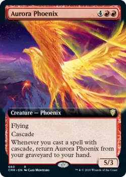 Light Play, English MTG Foil Aurora Phoenix - Foil - Extended Art Commander Lege - Image 1