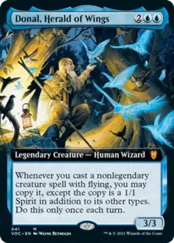 MTG Donal, Herald of Wings - Extended Art, Commander: Innistrad: Crimson Vow, Li - Image 1