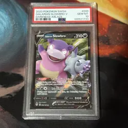 2020 Pokemon Sword & Shield TCG GALARIAN SLOWBRO V Darkness Ablaze PSA 10 GEM - Image 1