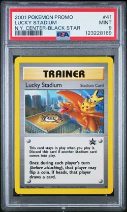 2001 POKEMON PROMO BLACK STAR #41 LUCKY STADIUM-N.Y. CENTER PSA 9 - Image 1