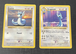 Dratini & Dragonair #26/102 #18/102 Pokemon Base Set Shadowless 1999 English - Image 1