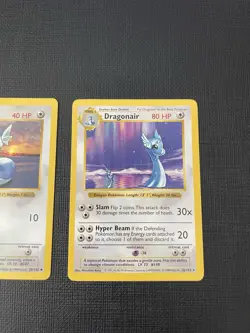 Dratini & Dragonair #26/102 #18/102 Pokemon Base Set Shadowless 1999 English - Image 3