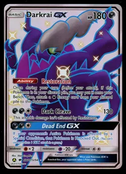 Pokemon Darkrai GX SV70/SV94 Sun & Moon Hidden Fates Shiny Vault Lightly Played - Image 1