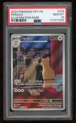 2024 POKEMON PERSIAN SHROUDED FABLE ILLUSTRATION RARE #078/064 PSA 10 - Image 1