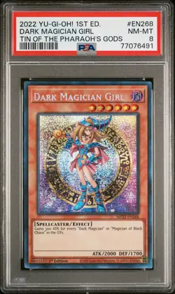 2022 YU-GI-OH! TIN OF THE PHARAOH'S GODS 1ST ED #EN268 DARK MAGICIAN GIRL PSA 8 - Image 1