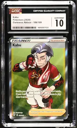 ?? CGC 10 Kabu 186/189 2020 Pokemon Darkness Ablaze Pokemon Trainer Card psa - Image 1