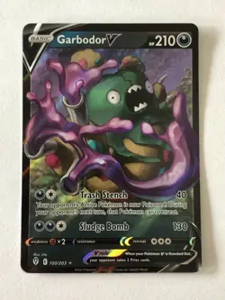 Pokemon Card Evolving Skies Garbodor V 100/203 Near Mint/MT - Image 1