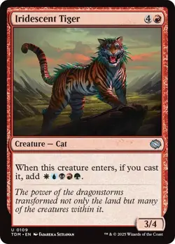 NM Foil Iridescent Tiger, MTG, Tarkir Dragonstorm, Magic the Gathering, 109 - Image 1