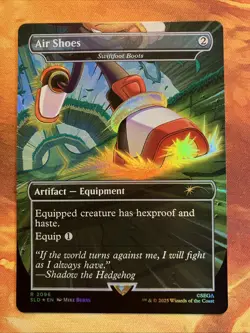 MTG Rainbow Foil Borderless Air Shoes - Swiftfoot Boots Secret Lair: X Sonic!! - Image 1