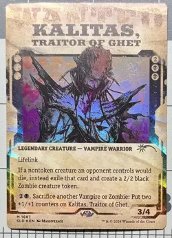 MTG Magic Secret Lair KALITAS TRAITOR OF GHET Foil Crimped Miscut Oddity - Image 1