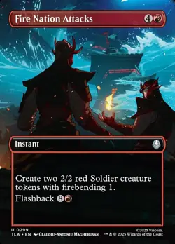 x4 Fire Nation Attacks - Foil - Borderless U MTG Avatar: The Last Airbender M/NM - Image 1