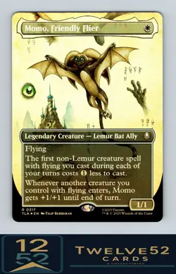 MTG - Avatar TLA - #317 Momo, Friendly Flier Borderless Foil Near Mint or Better - Image 1