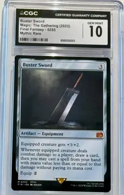CGC GEM MINT 10 "Buster Sword" Magic: The Gathering FF (0255) Mythic Rare *NICE* - Image 2