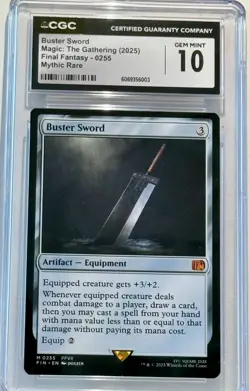 CGC GEM MINT 10 "Buster Sword" Magic: The Gathering FF (0255) Mythic Rare *NICE* - Image 4