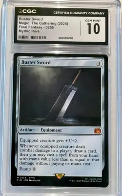 CGC GEM MINT 10 "Buster Sword" Magic: The Gathering FF (0255) Mythic Rare *NICE* - Image 5
