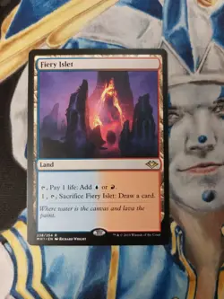Fiery Islet MTG Modern Horizons Rare Land Near-Mint x2 - Image 1
