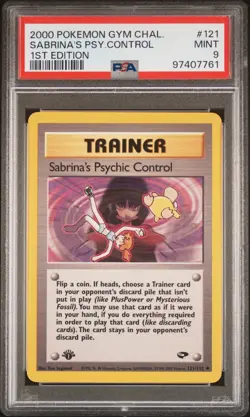 2000 SABRINA'S PSYCHIC CONTROL #121/132 POKEMON GYM CHALLENGE 1ST EDITION PSA 9 - Image 1