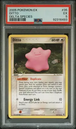 2005 POKEMON EX DELTA SPECIES #35 DITTO PSA 5 - Image 1