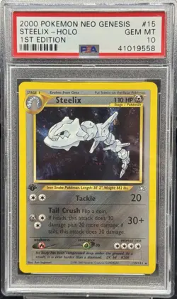 Steelix 1st Edition Holo #15/111 - 2000 Pokemon Neo Genesis - Gem Mint PSA 10 - Image 1
