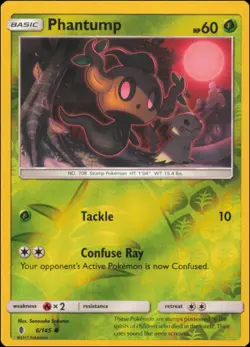 Pokemon - Phantump #6/145 - SM - Guardians Rising Reverse Holo - Image 1